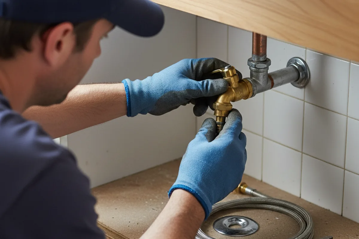 Shutoff valve and fitting work during Emergency Plumbing in Depauville